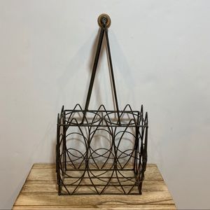 Pottery Barn French Farmhouse Wire Wine Caddy